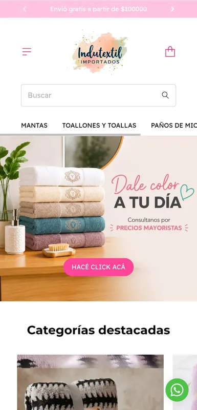 Tienda online Indutextil Importados creada por FURIA DIGITAL
